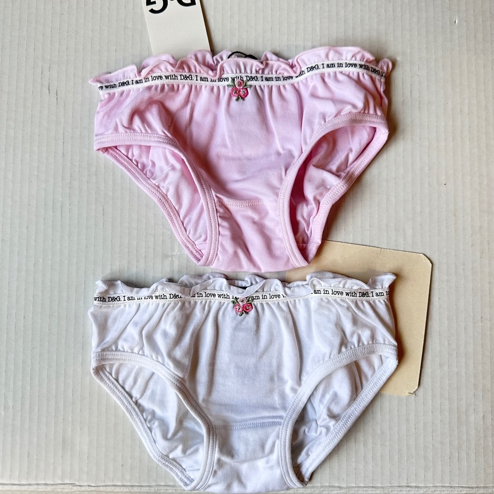 Dolce& Gabbana Junior set of 2 girl’s briefs size 4 Pink and white